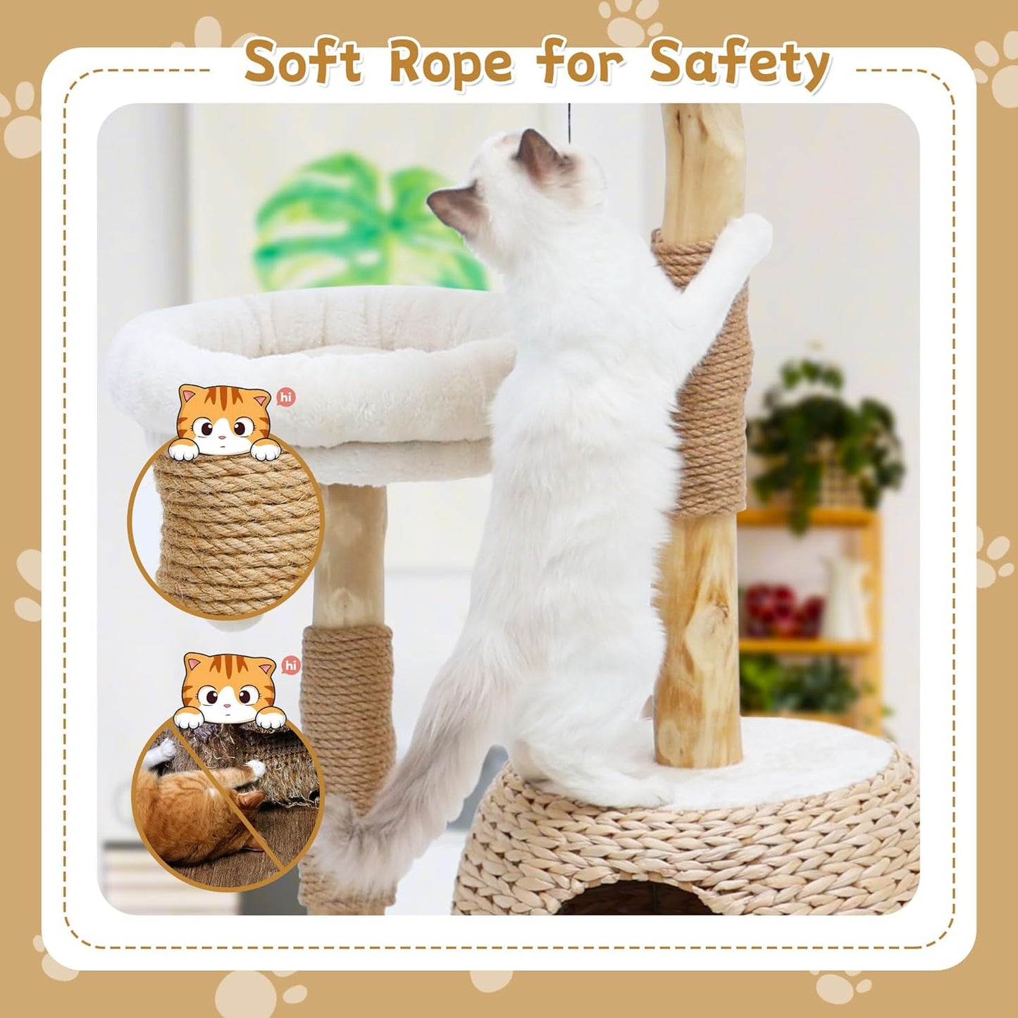 Modern Cat Tree Tower with Jumping Platforms, Baskets - 40" Cat Scratching Posts