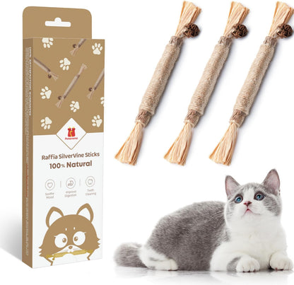 3 Pack of Catnip Cat Chew Toys - Amazing for Clean Teeth!