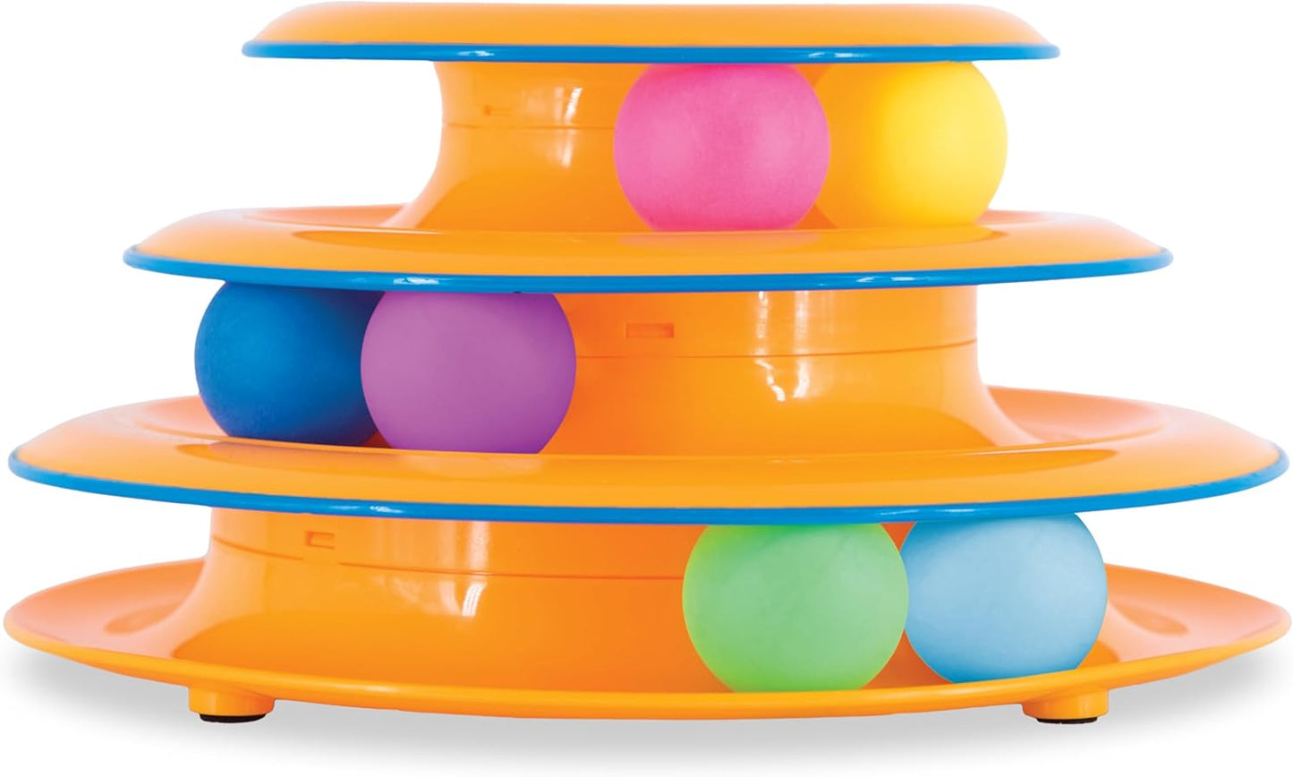 Tower of Tracks Interactive 3-Tier Cat Track Toy in Orange