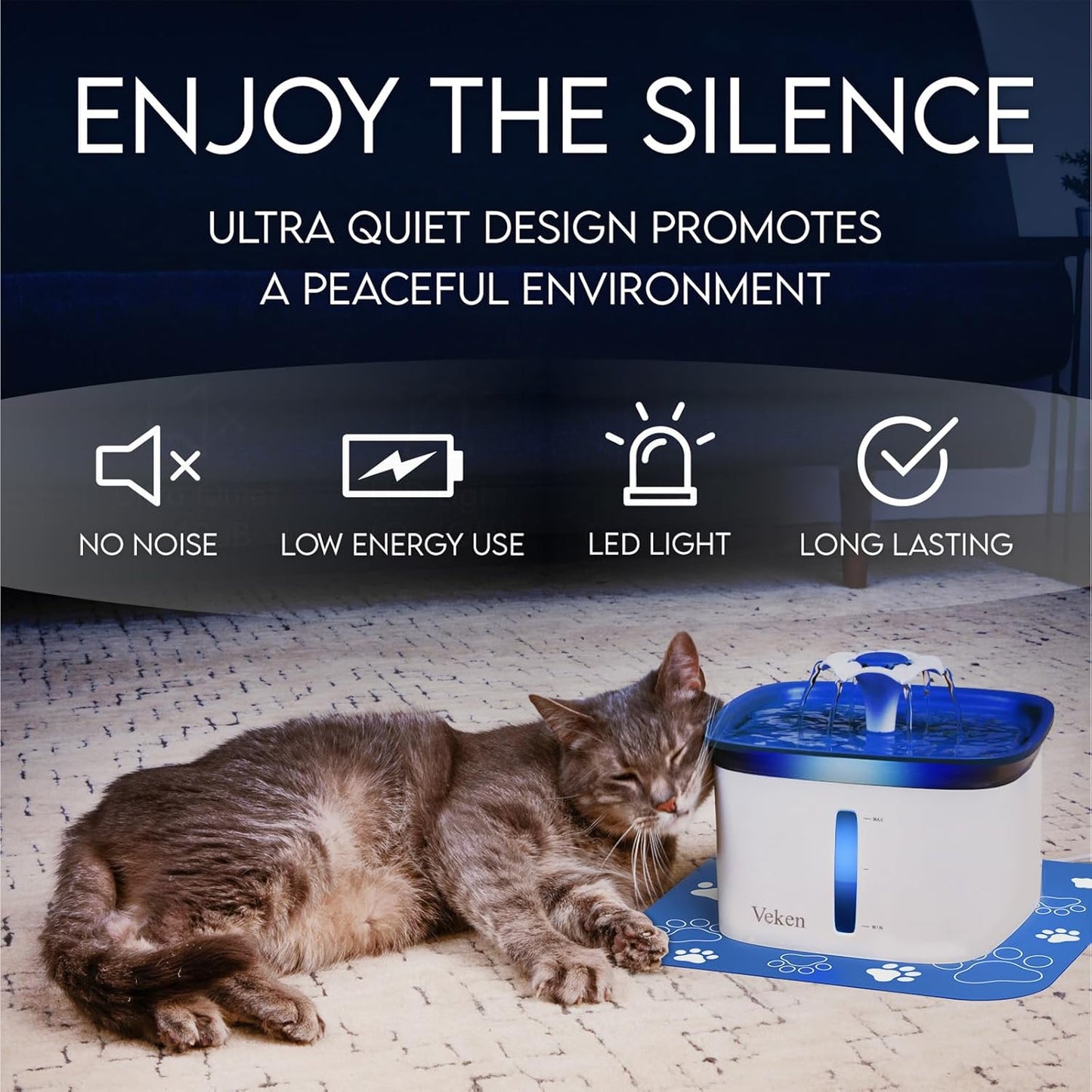 Automatic Cat Water Fountain Dog Water - 95Oz/2.8L Pet Fountain