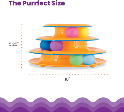 Tower of Tracks Interactive 3-Tier Cat Track Toy in Orange