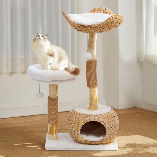 Modern Cat Tree Tower with Jumping Platforms, Baskets - 40" Cat Scratching Posts