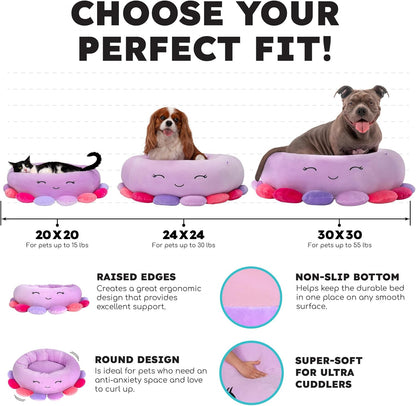 Squishmallows 20-Inch Cam the Calico Cat Pet Bed - Official Jazwares Plush Pet Bed